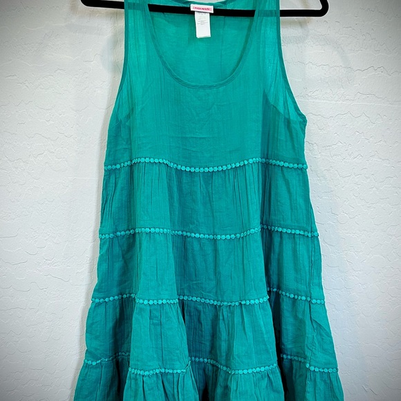 kate spade Dresses & Skirts - New w/out tag. Kate Spade Blue & Green Tiered Mini Dress/ cover up. Size L.